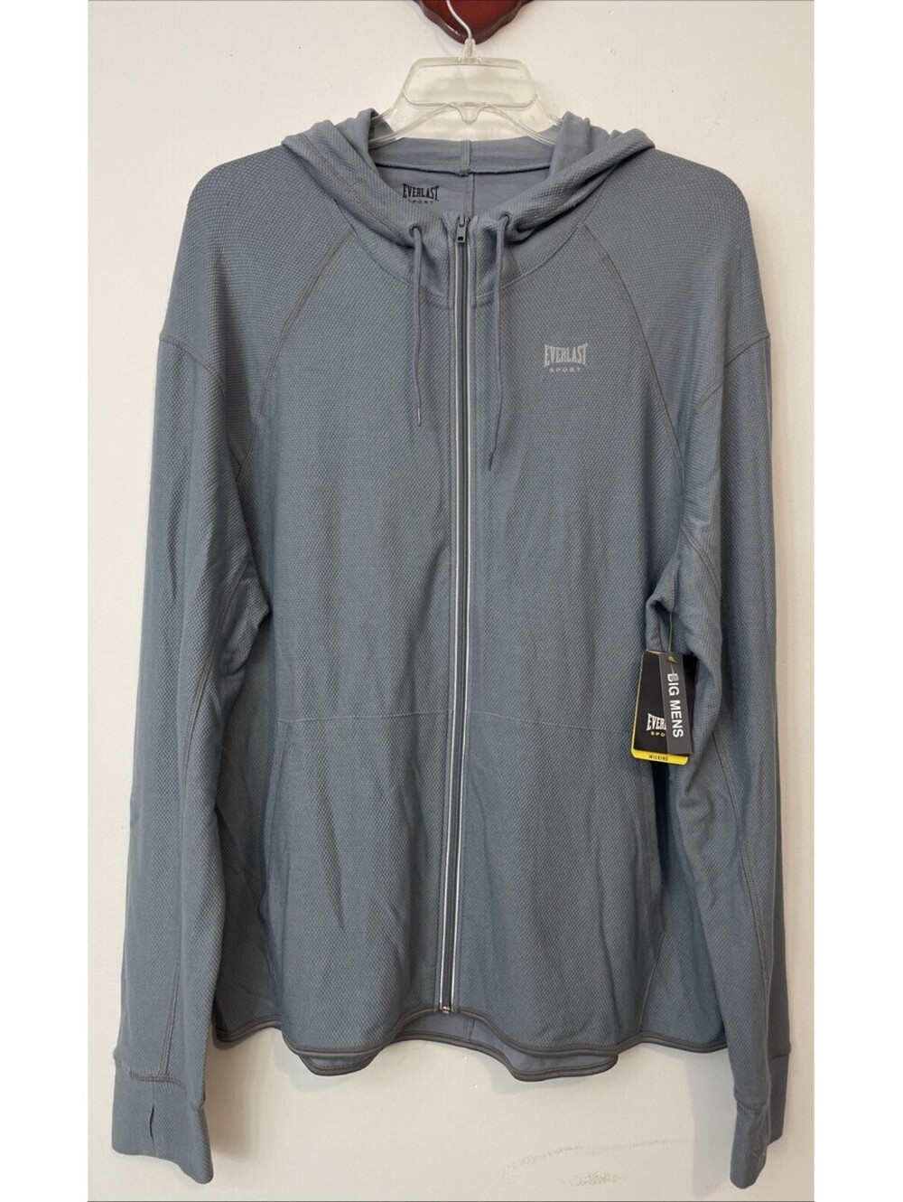 Everlast Sport Mens 2x Blue Zip-Up Hooded  Stretchy Wicking Jacket NWT! M1202